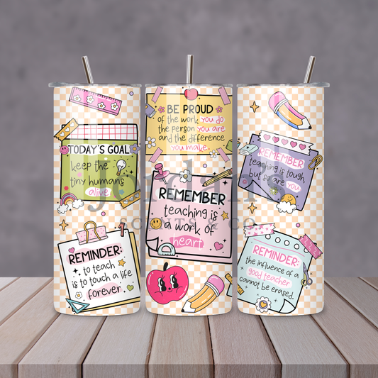 Teacher Affirmations 20oz Skinny Tumbler